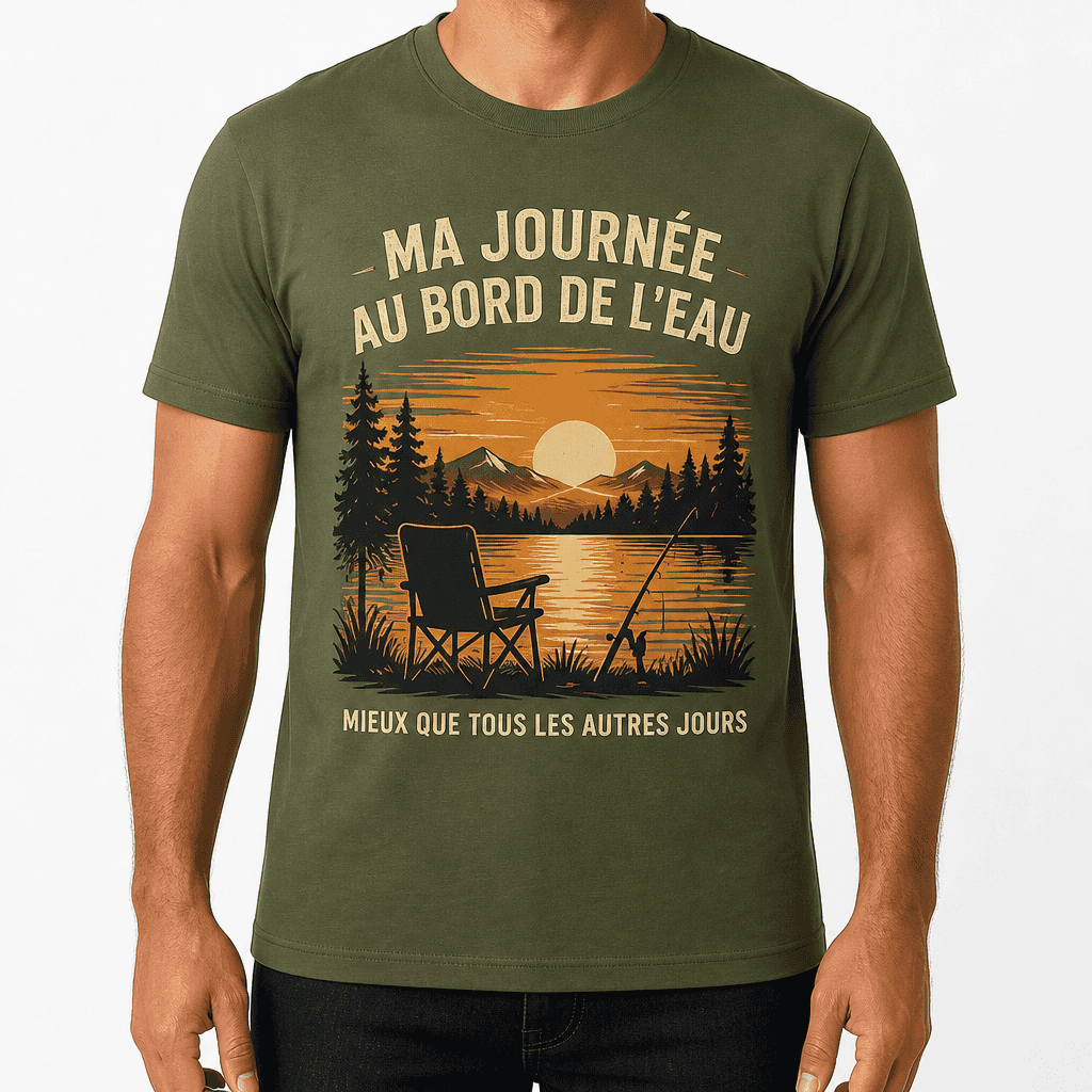 T-shirt de pêcheur – MA JOURNÉE AU BORD DE L'EAU