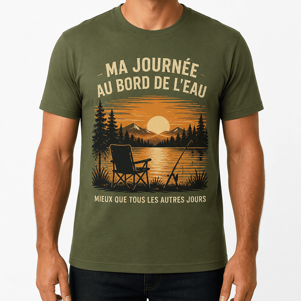 T-shirt de pêcheur – MA JOURNÉE AU BORD DE L'EAU