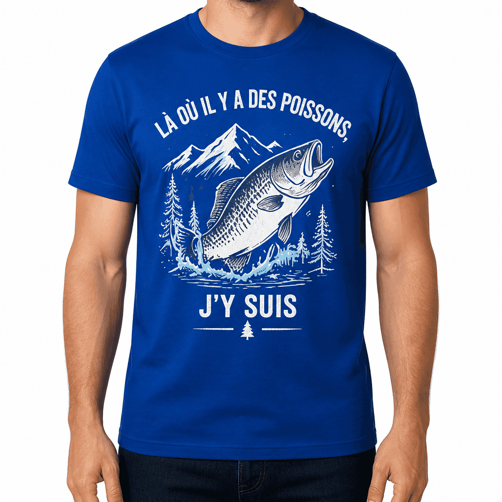 T-shirt de pêcheur – LÀ OÙ IL Y A DES POISSONS, J'Y SUIS