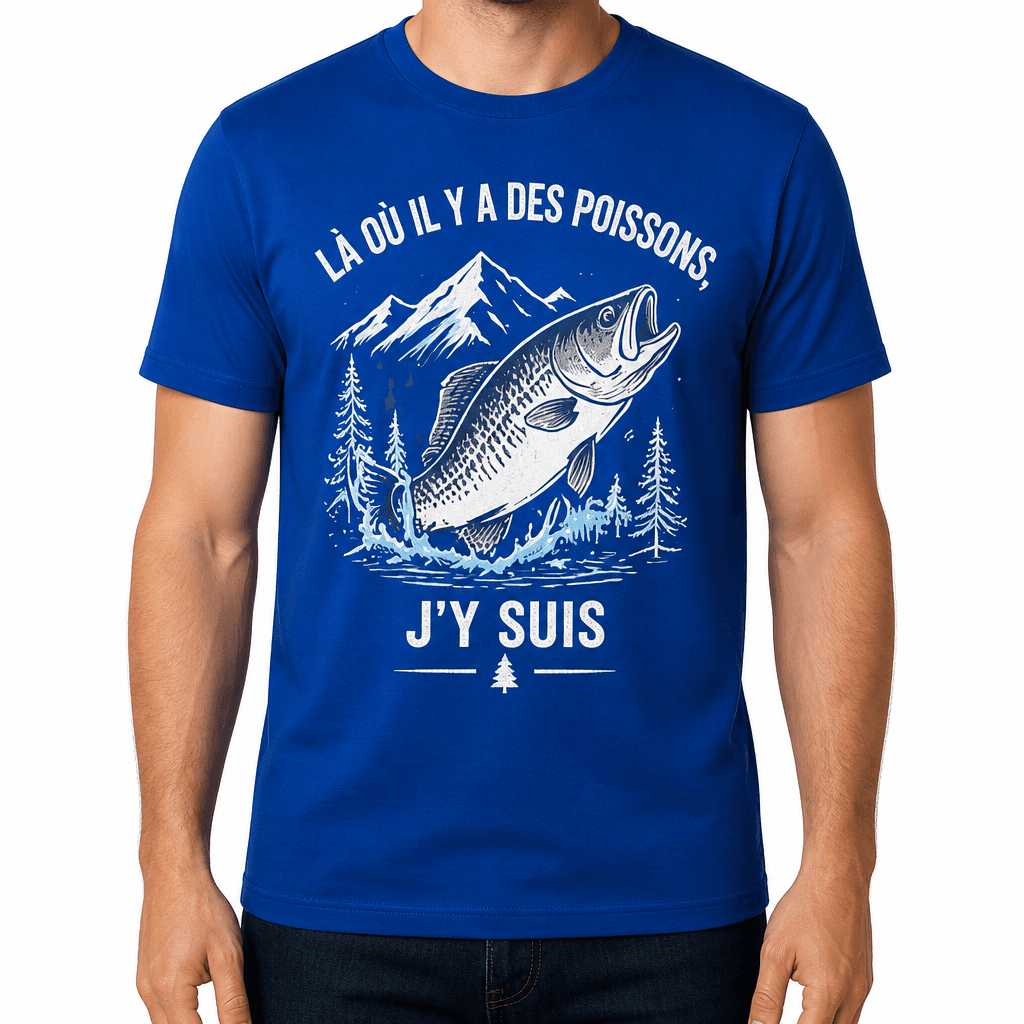 T-shirt de pêcheur – LÀ OÙ IL Y A DES POISSONS, J'Y SUIS