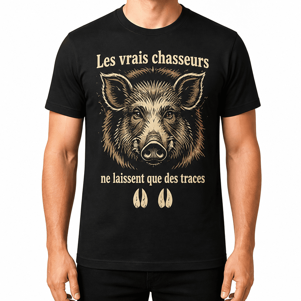 T-shirt chasseur – Les vrais chasseurs ne laissent que des traces