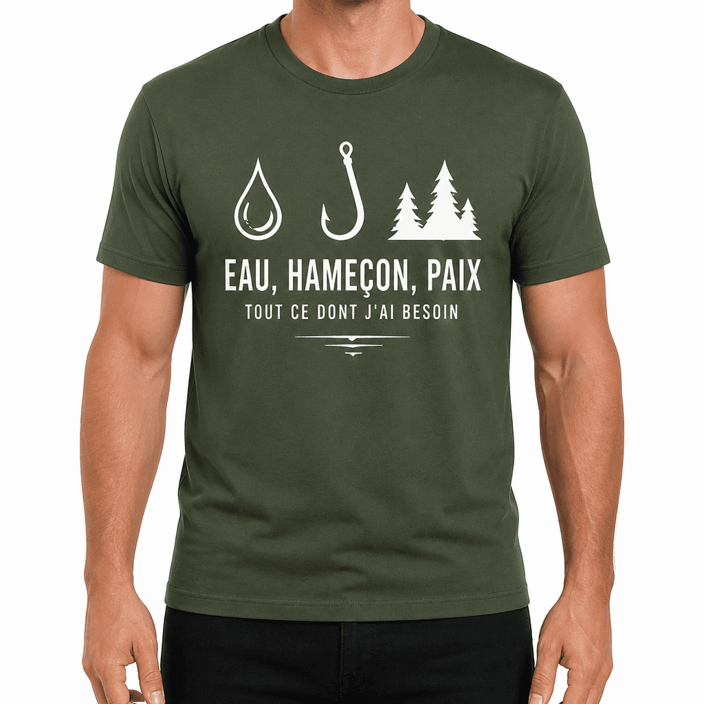 T-shirt de pêcheur – EAU, HAMEÇON, PAIX