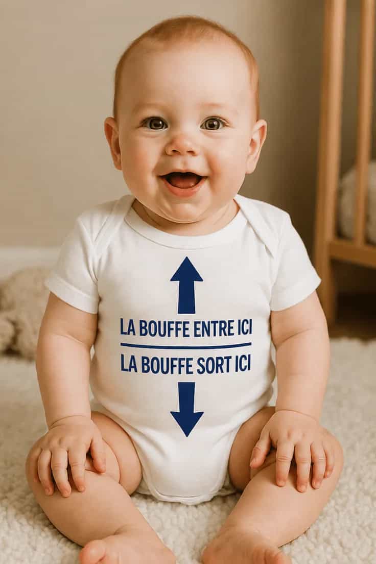 Body bébé humoristique LA BOUFFE ENTRE ICI