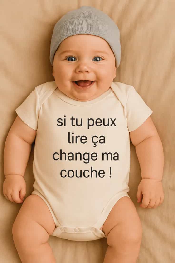 Body bébé Change ma couche - si tu peux lire ça