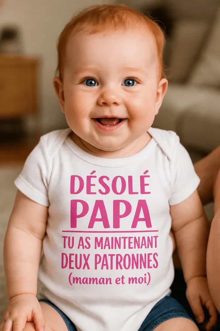 Body bébé Désolé papa deux patronnes