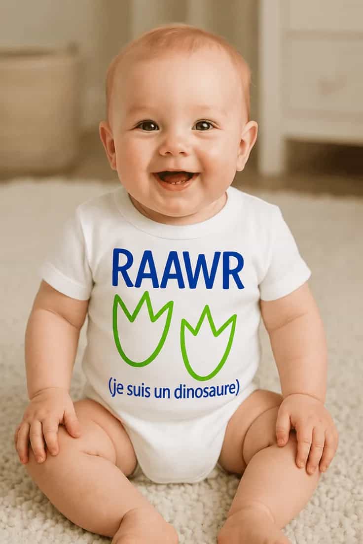 Body bébé dinosaure rigolo - RAAWR (je suis un dinosaure)