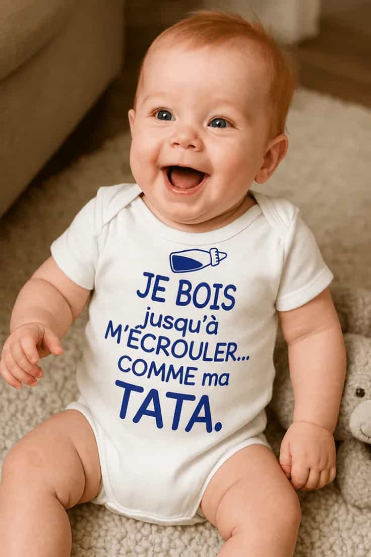 Body bébé Je bois comme tata avec prénom au choix