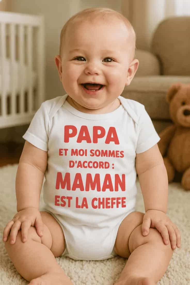Body bébé Maman est la cheffe – PAPA ET MOI SOMMES