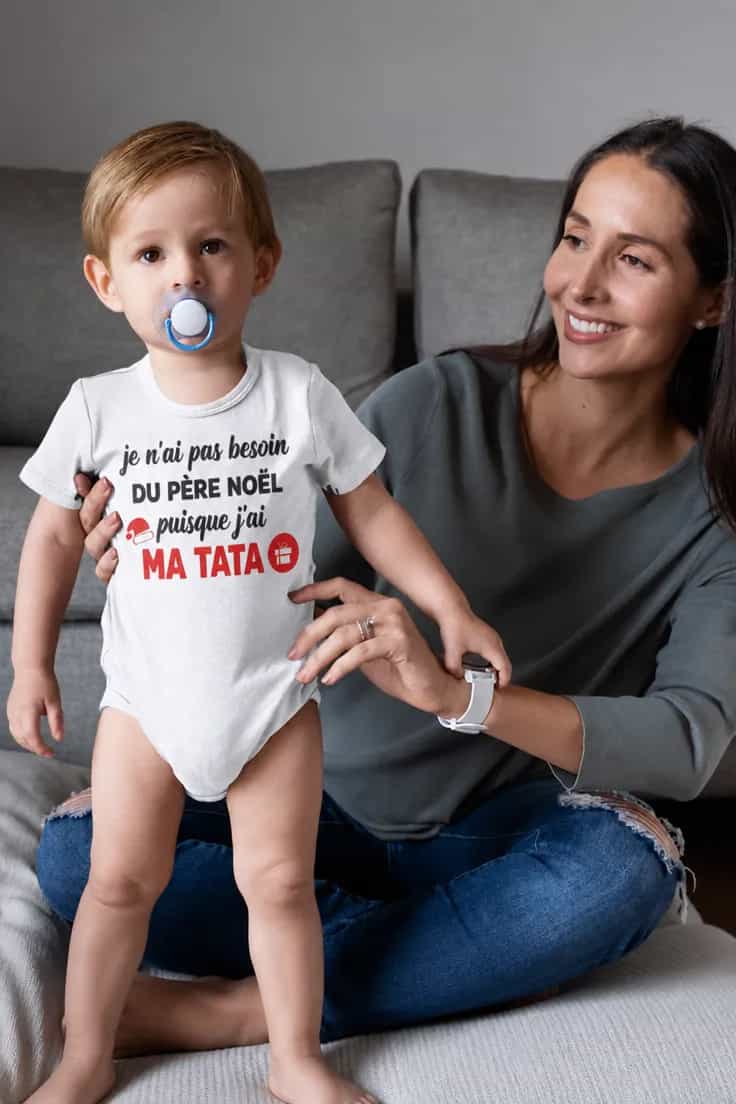 Body bébé Pas besoin du pÚre Noël avec prénom au choix