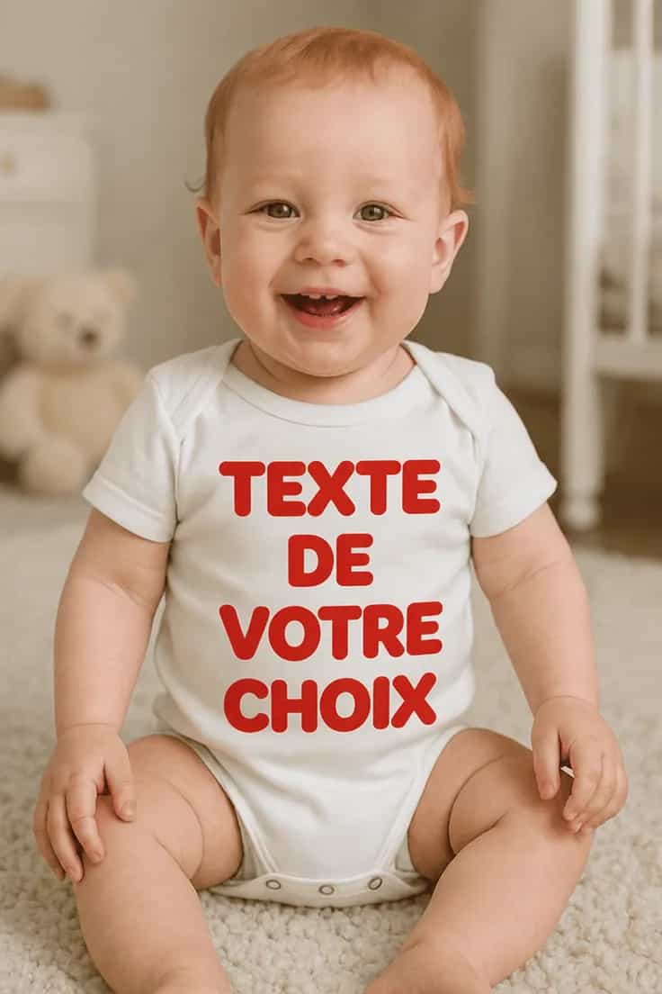 Body bébé Texte personnalisé – TEXTE DE VOTRE CHOIX