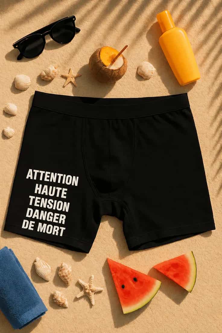 Boxer humoristique Haute tension danger