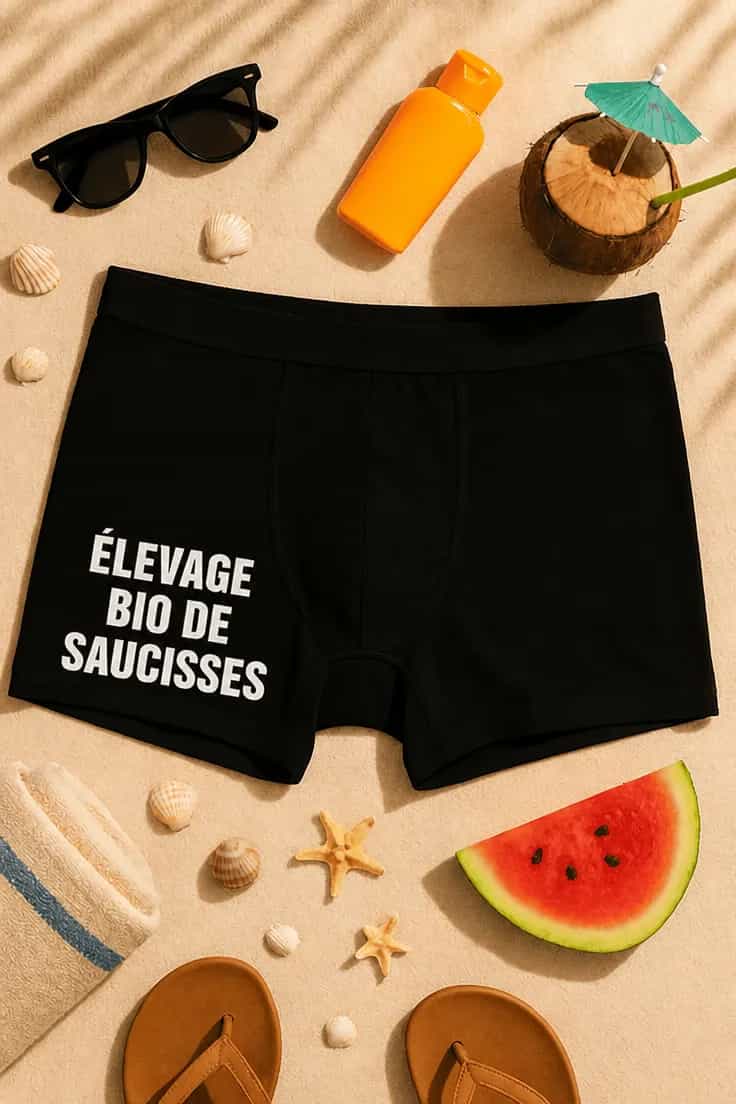 Boxer humoristique Élevage bio de saucisses
