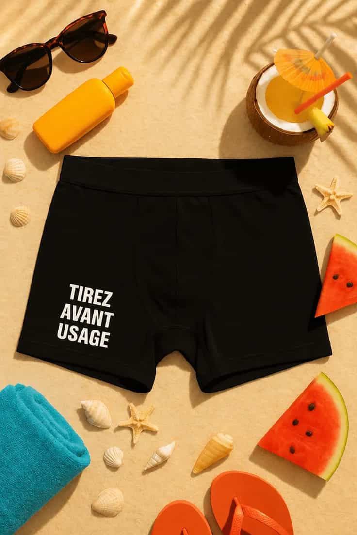 Boxer humoristique Tirez avant usage
