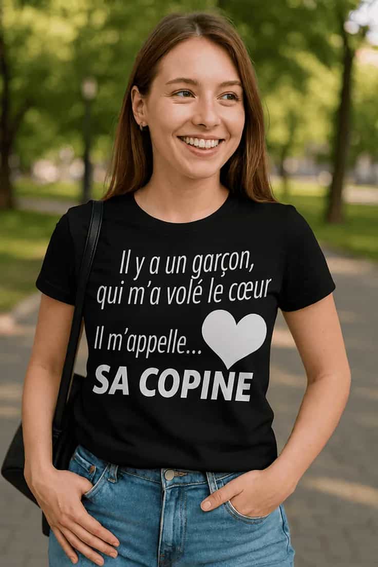 Cadeau original Il m'appelle sa copine - T-shirt