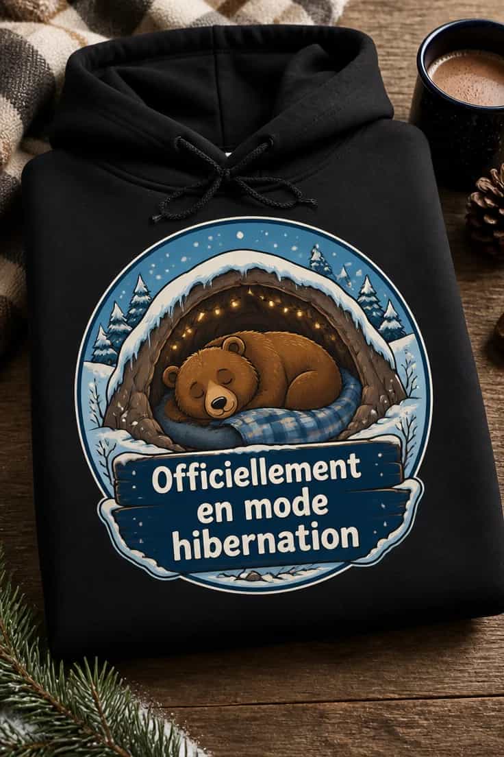 Hoodie ours hibernation : Officiellement en mode hibernation