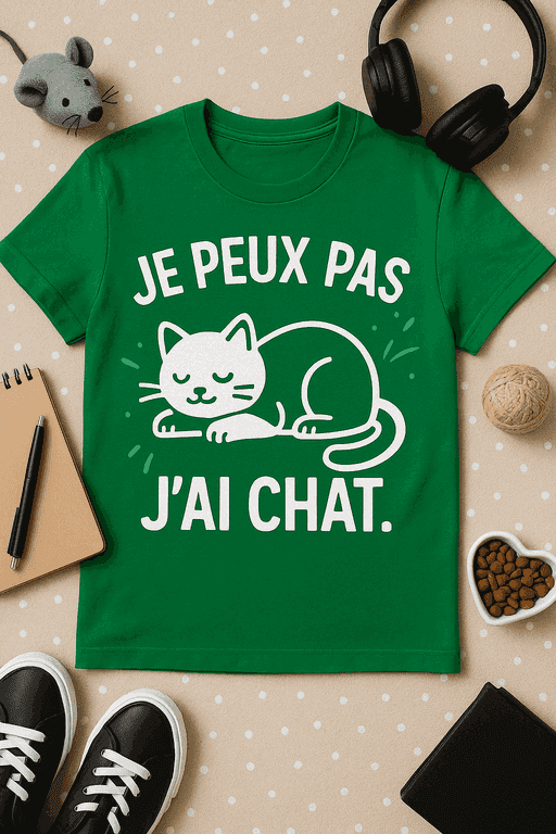 T-shirt Je peux pas, j’ai chat