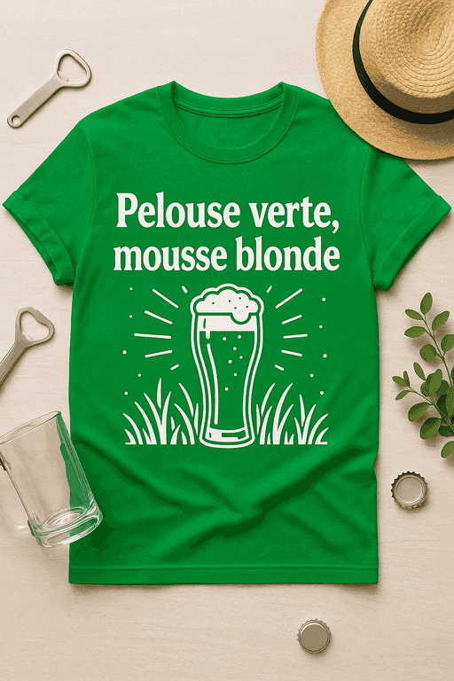 Pelouse verte, mousse blonde