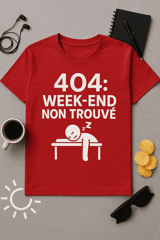 T-shirt 404 : Week-end non trouvé