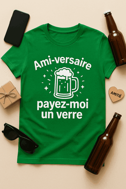 T-shirt Ami-versaire : payez-moi un verre