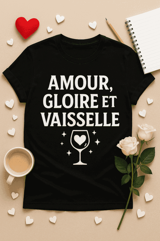 T-shirt Amour, Gloire et Vaisselle