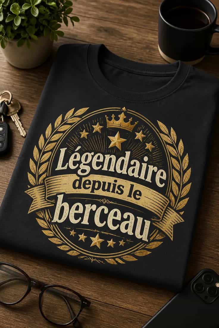T-shirt anniversaire homme – Légendaire depuis le berceau