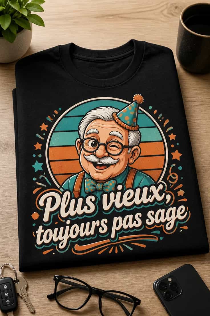 T-shirt plus vieux, toujours pas sage