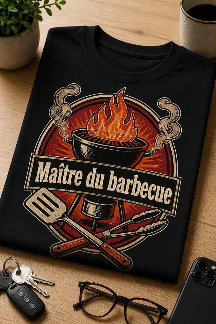 T-shirt barbecue Maître du barbecue