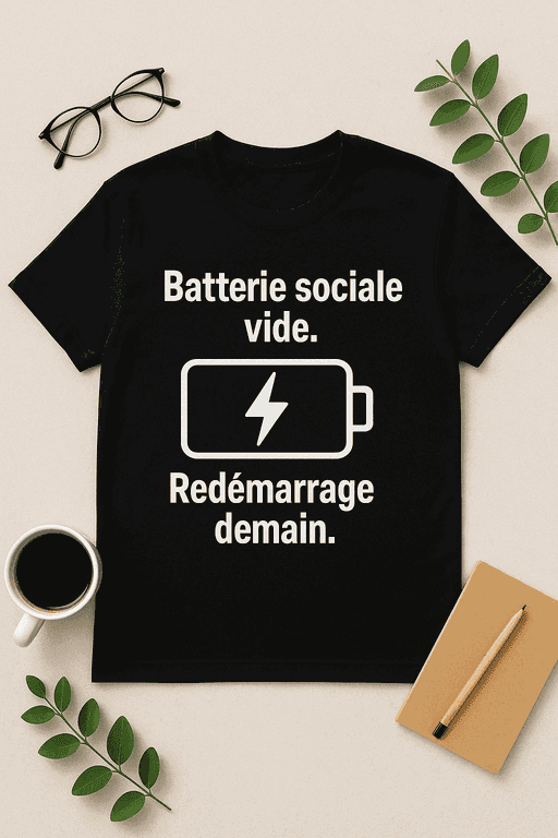 T-shirt Batterie sociale vide