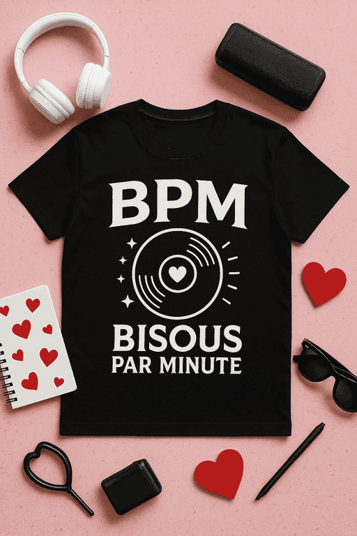 T-shirt BPM : Bisous Par Minute
