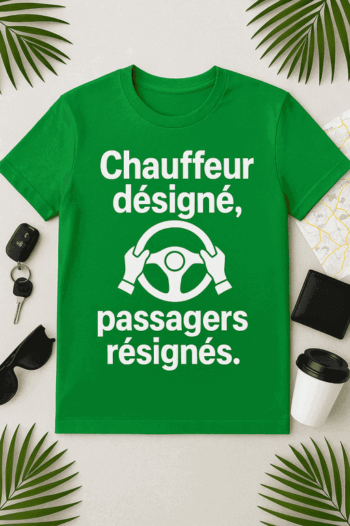T-shirt Chauffeur désigné, passagers résignés