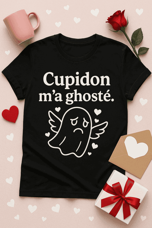 T-shirt Cupidon m’a ghosté