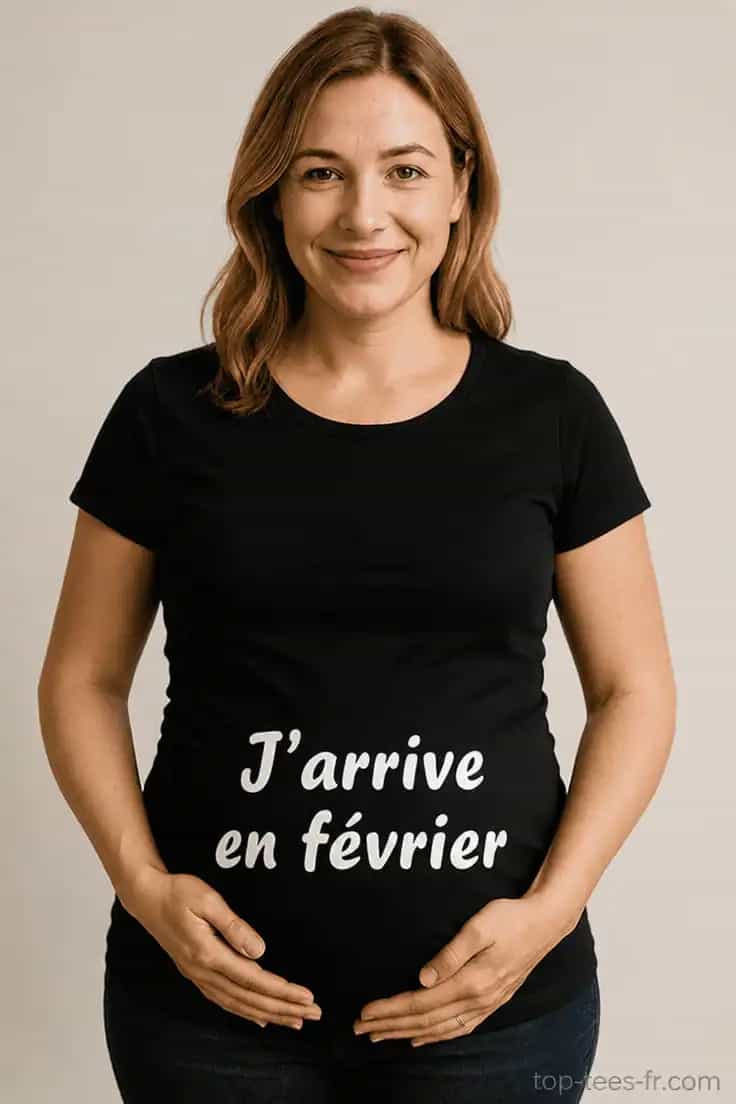 T-shirt de grossesse Arrivée en février