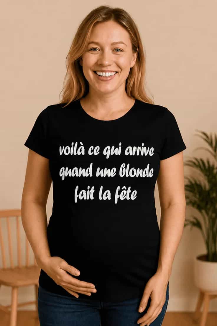 T-shirt de grossesse Blonde en fête