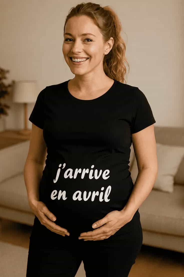 T-shirt de grossesse J'arrive en avril