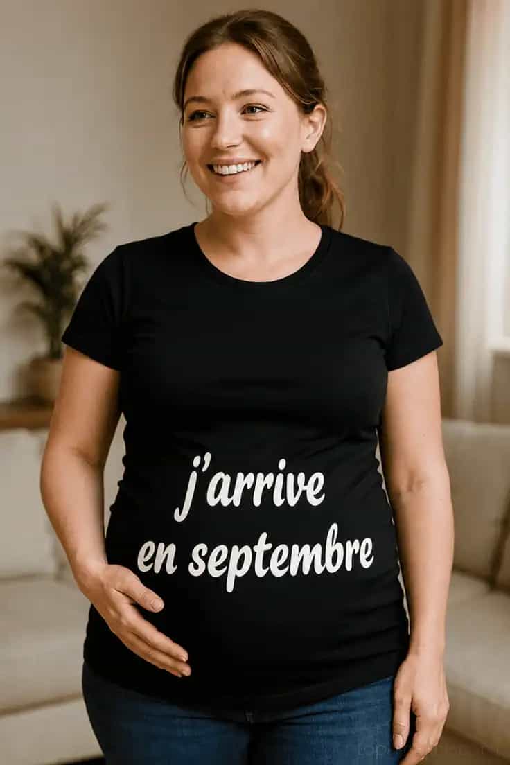 T-shirt de grossesse J'arrive en septembre