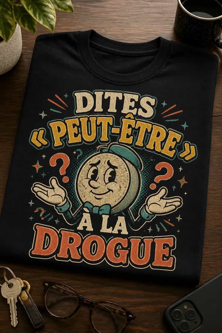 T-shirt drôle en français DITES « PEUT-ÊTRE » À LA DROGUE