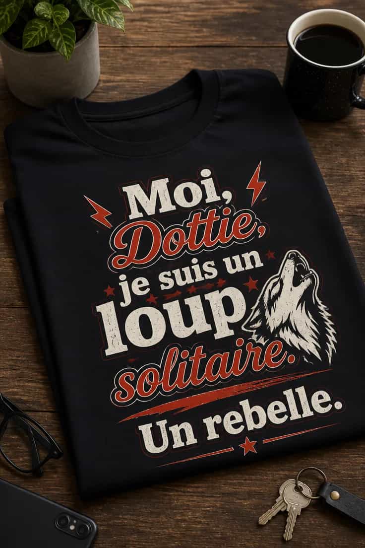 T-shirt : Moi, Dottie, je suis un loup solitaire, un rebelle