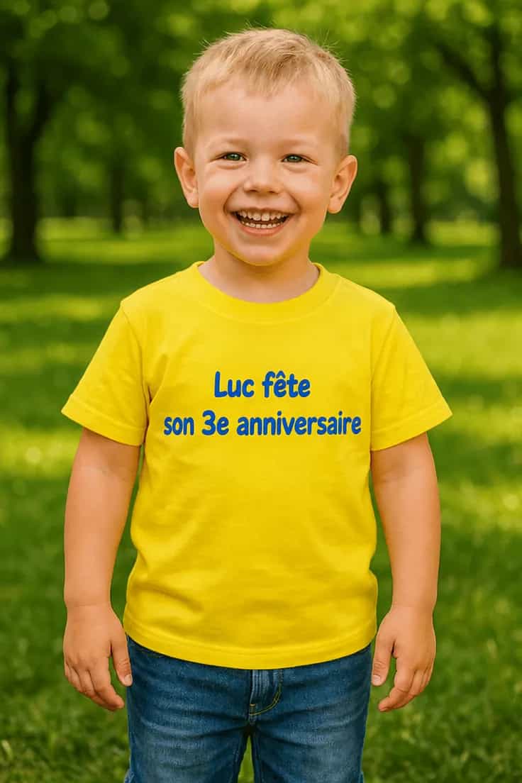 T-shirt enfant Anniversaire avec prénom personnalisé