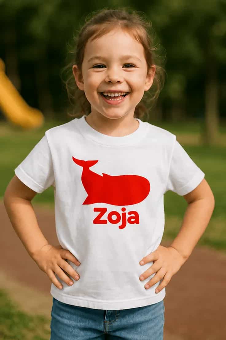 T-shirt enfant Baleine avec prénom personnalisé