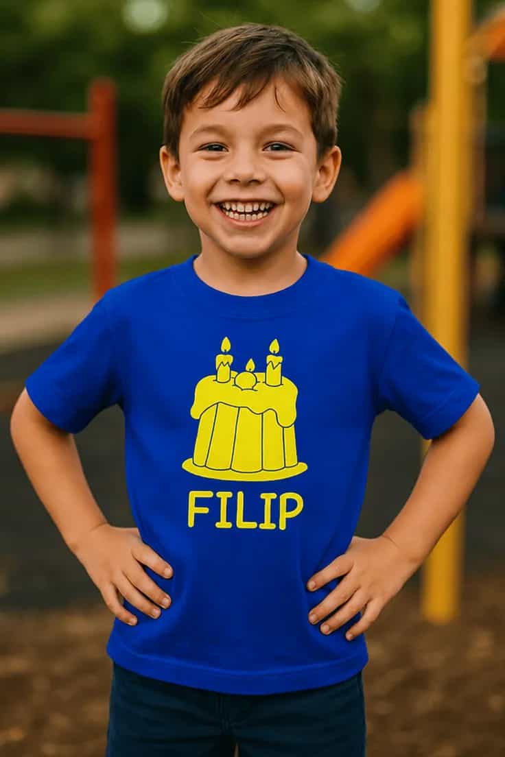 T-shirt enfant gâteau avec prénom personnalisé