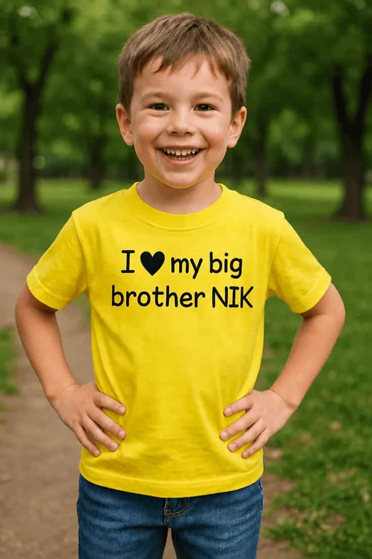 T-shirt enfant Grand frère avec prénom personnalisé
