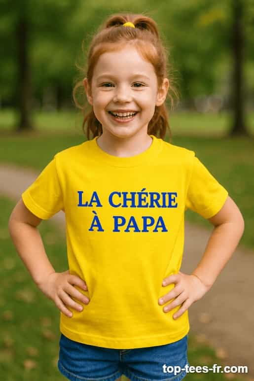 T-shirt enfant la chérie à papa