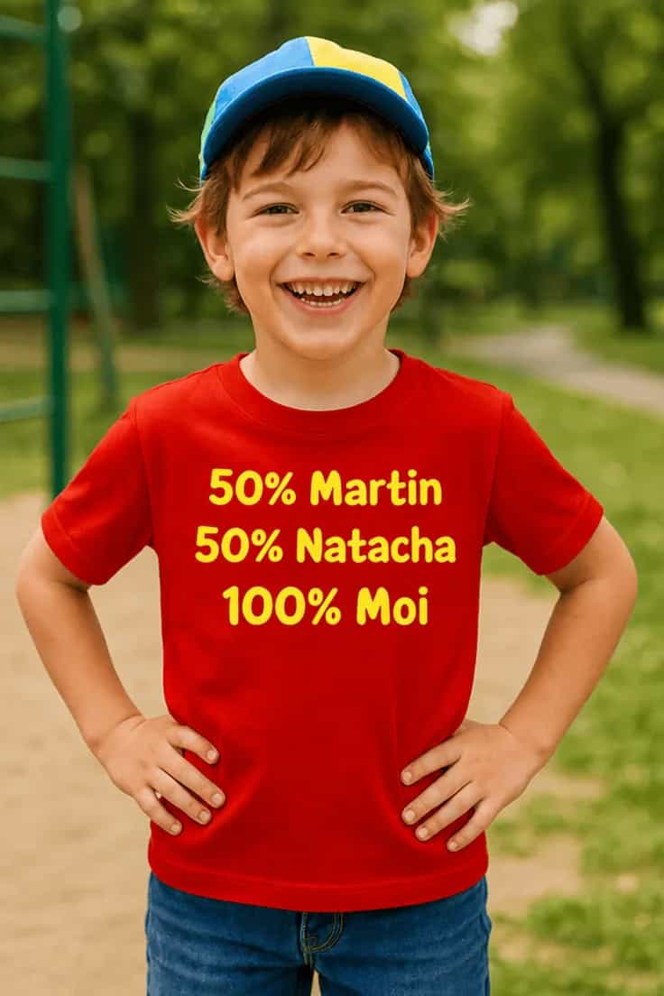 T-shirt enfant parents avec prénom personnalisé