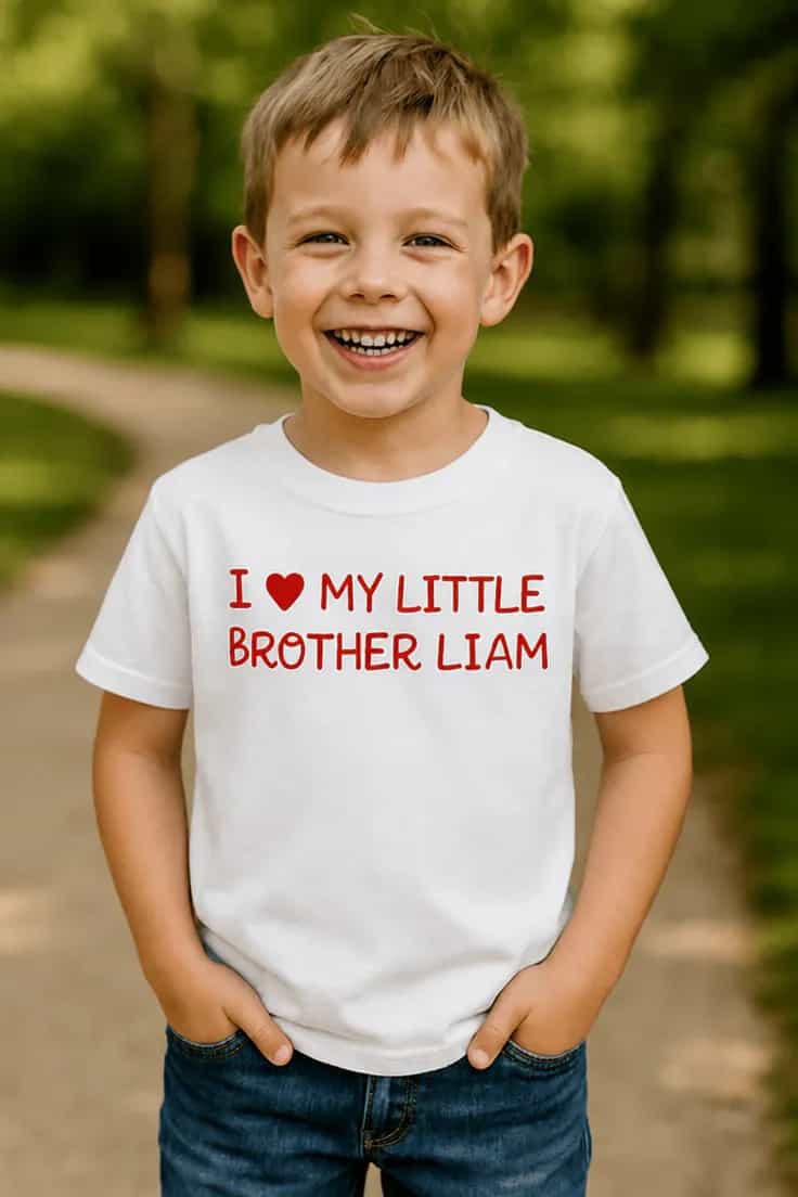 T-shirt enfant Petit frère avec prénom personnalisé
