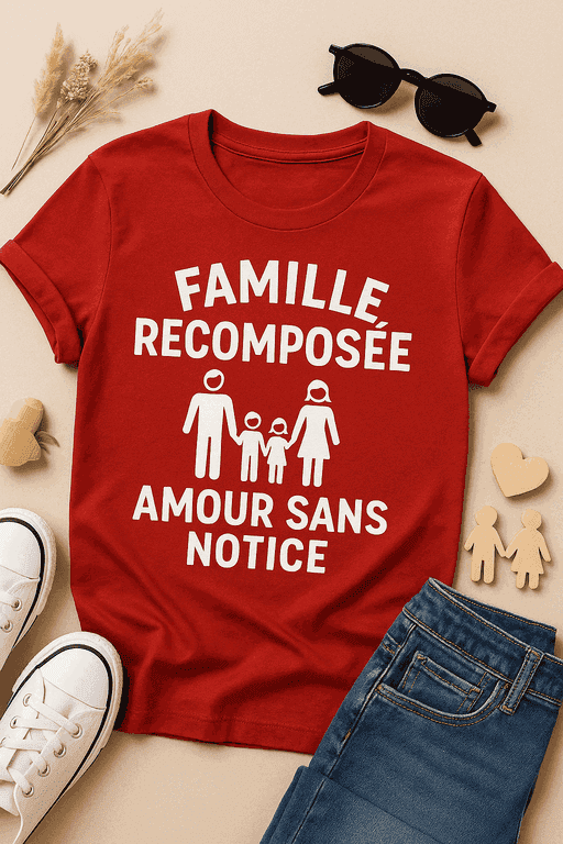 T-shirt Famille recomposée : amour sans notice