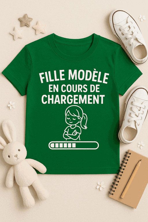 T-shirt Femme - Fille modèle en cours de chargement