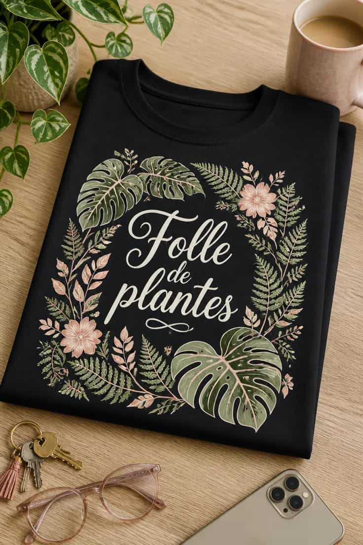 T-shirt femme « Folle de plantes »