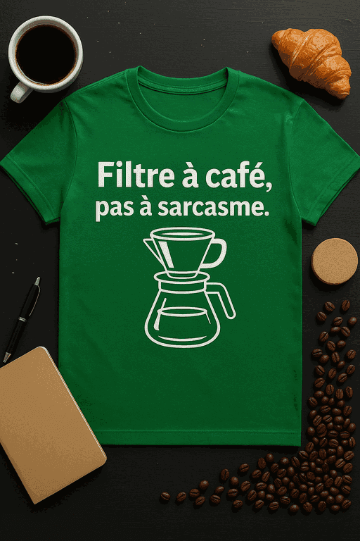T-shirt "Filtre à café, pas à sarcasme"