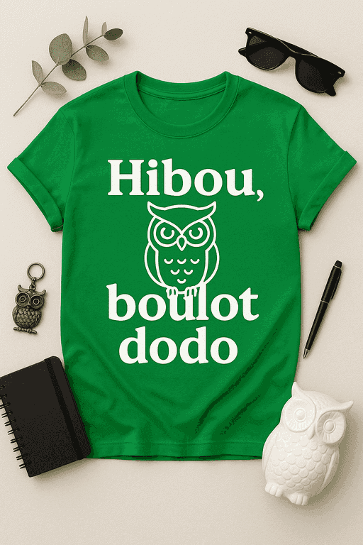 T-shirt Hibou, boulot, dodo