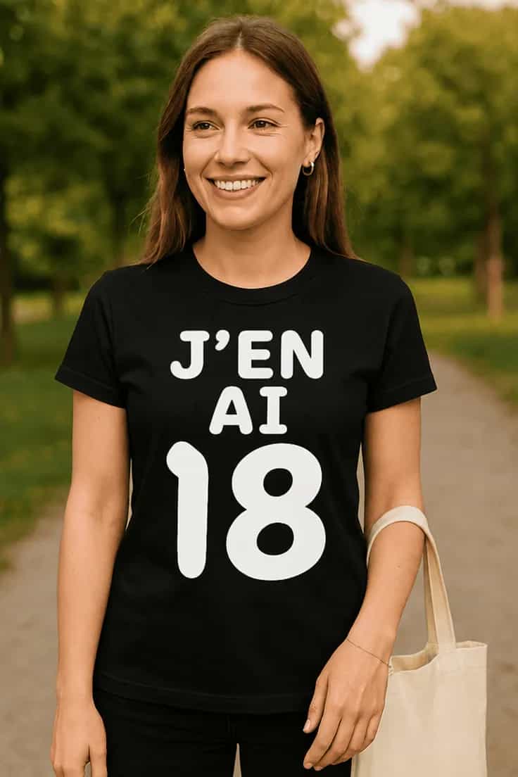 T-shirt humoristique 18 ans J'EN AI 18